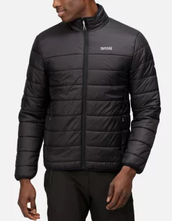 Regatta Mens Freezeway III Insulated Water Repellent Quilted Jacket Coat - Black
