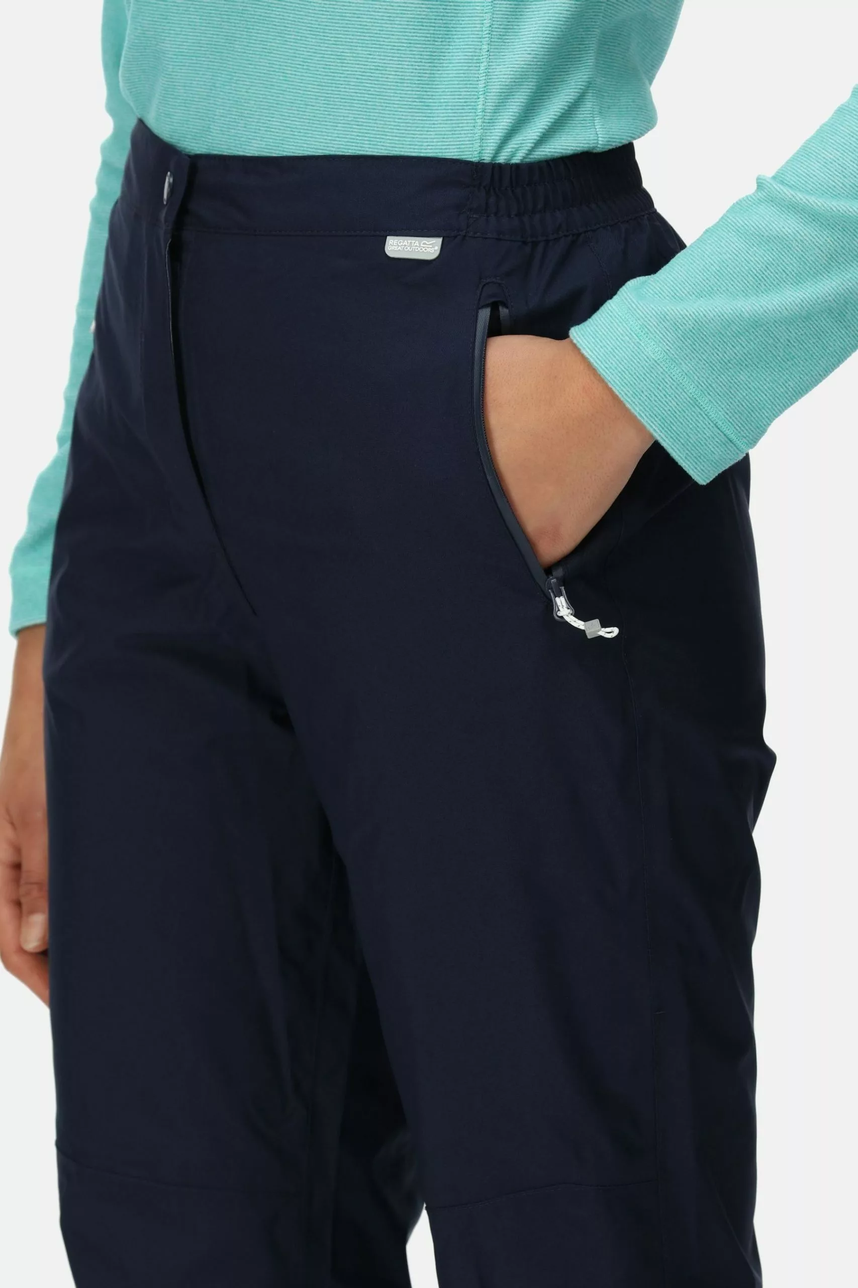 Regatta Blue Womens Highton Waterproof Overtrousers 5 Regatta Blue Womens Highton Waterproof Overtrousers - Image 3