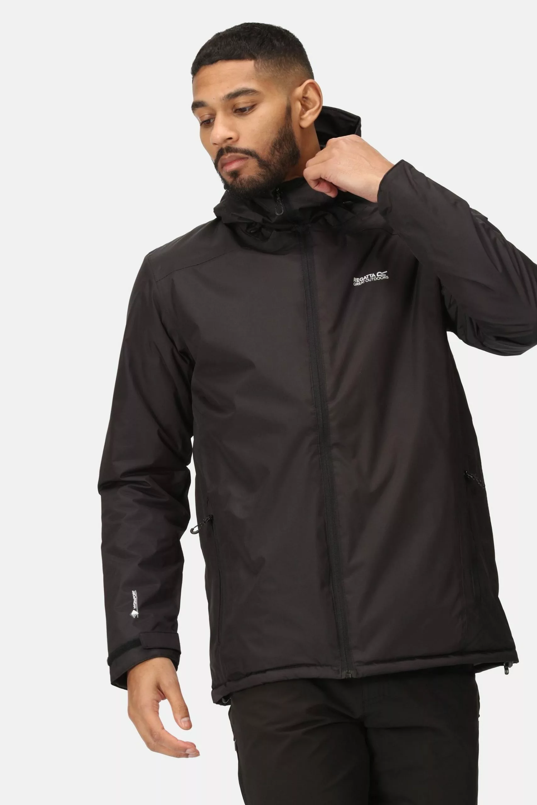 Regatta Thornridge II Black Waterproof Grown On Hooded Jacket 3 Regatta Thornridge II Black Waterproof Grown On Hooded Jacket