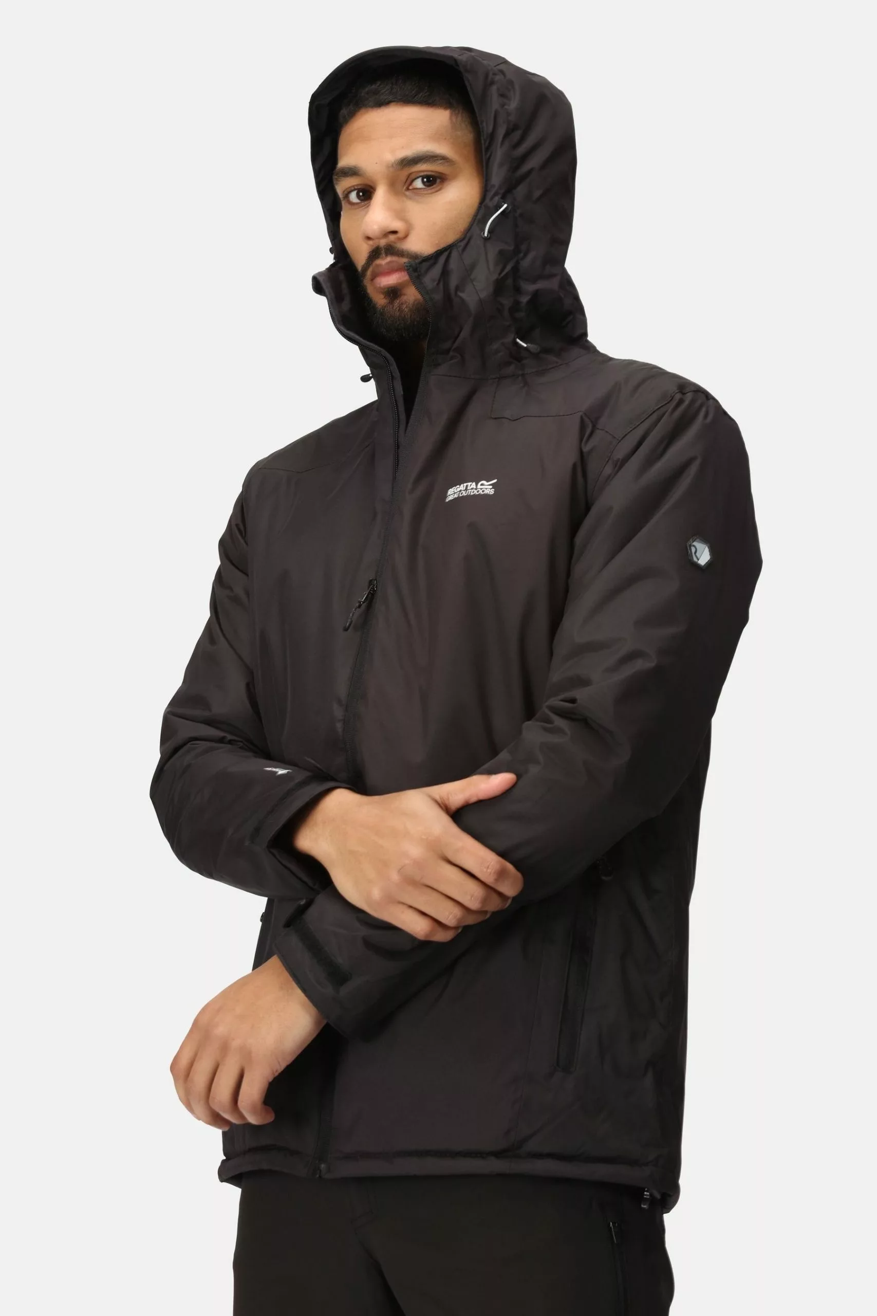 Regatta Thornridge II Black Waterproof Grown On Hooded Jacket 7 Regatta Thornridge II Black Waterproof Grown On Hooded Jacket - Image 5