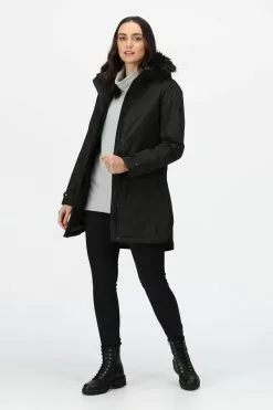Regatta Sabinka Longline Waterproof Insulated Black Jacket