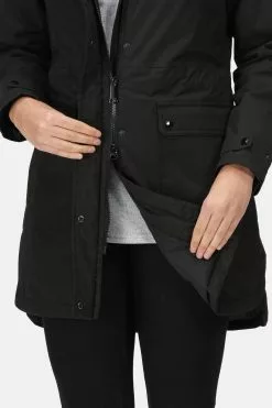 Regatta Sabinka Longline Waterproof Insulated Black Jacket -Regatta Shop C24319s4