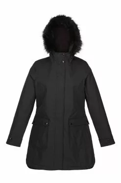 Regatta Sabinka Longline Waterproof Insulated Black Jacket -Regatta Shop C24319s6