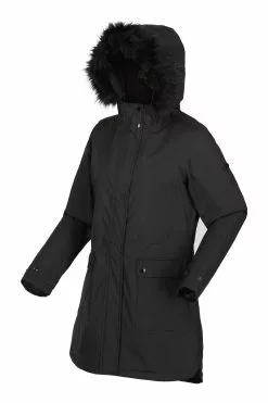 Regatta Sabinka Longline Waterproof Insulated Black Jacket -Regatta Shop C24319s9