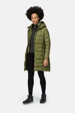 Regatta Green Pandia Ii Longline Insulated Padded Jacket -Regatta Shop C72227s3