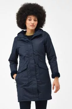 Regatta Romine Longline Waterproof Insulated Black Jacket