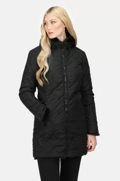 Regatta Caileigh Black Longline Reversible Insulated Jacket