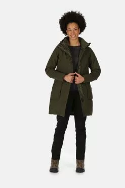 Regatta Womens Green Yewbank II Longline Waterproof Padded Jacket -Regatta Shop D04533s3