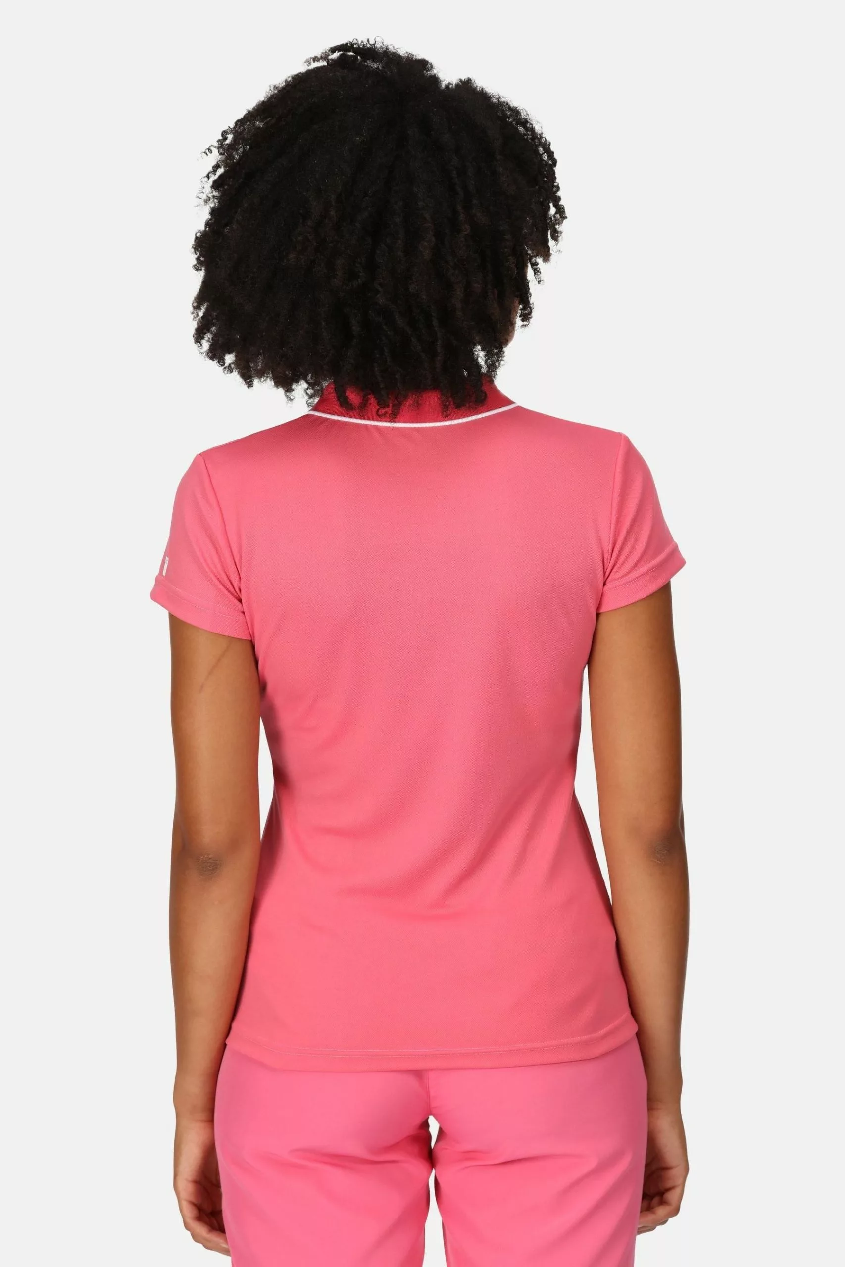 Regatta Womens Pink Maverick V Polo T-Shirt 4 Regatta Womens Pink Maverick V Polo T-Shirt - Image 2