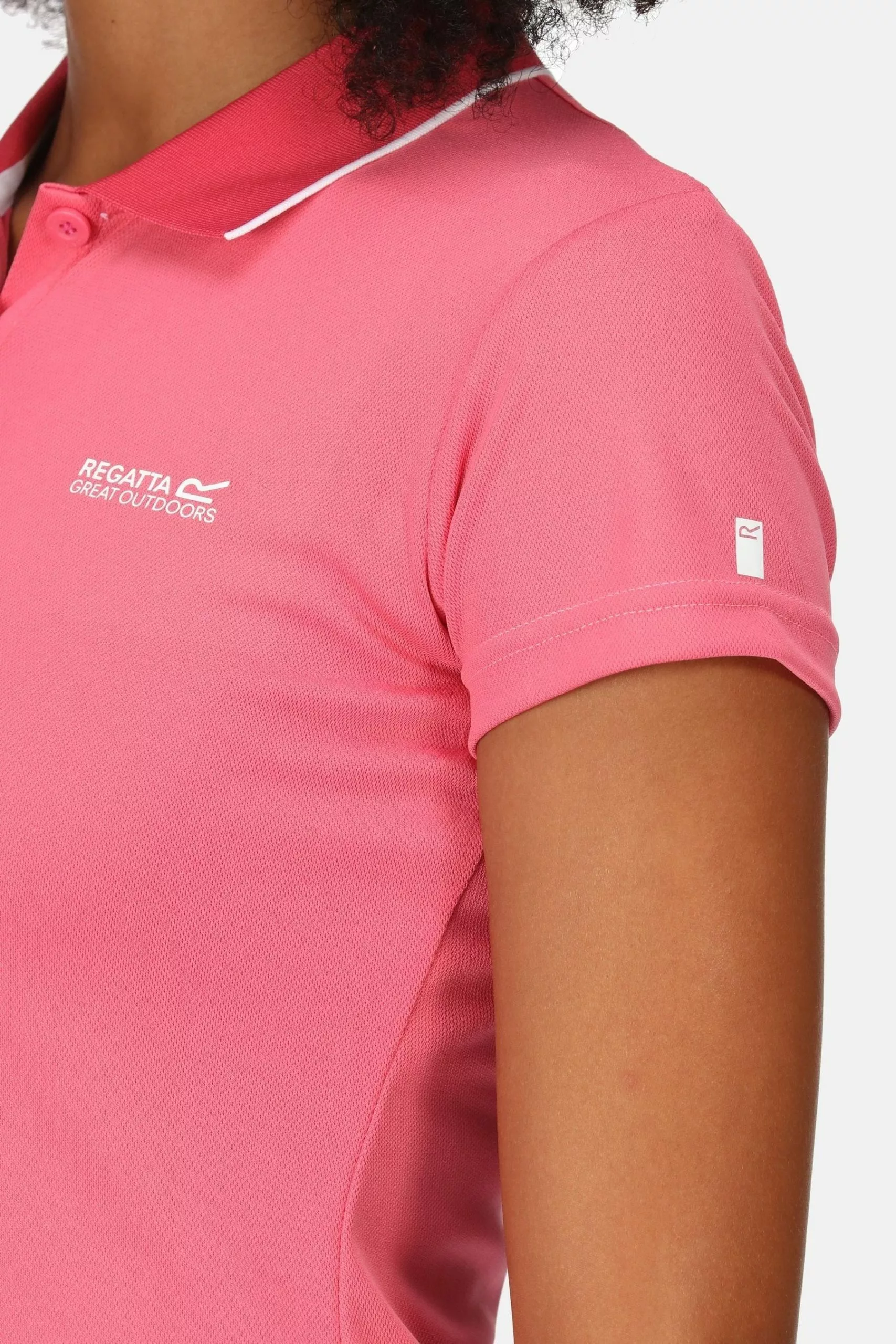 Regatta Womens Pink Maverick V Polo T-Shirt 6 Regatta Womens Pink Maverick V Polo T-Shirt - Image 4