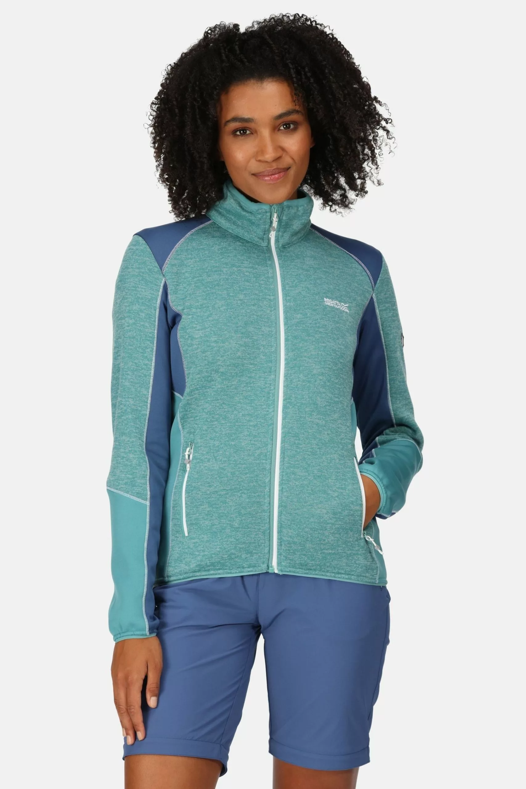 Regatta Blue Lindalla V-Neck Full Zip Fleece 5 Regatta Blue Lindalla V-Neck Full Zip Fleece - Image 3