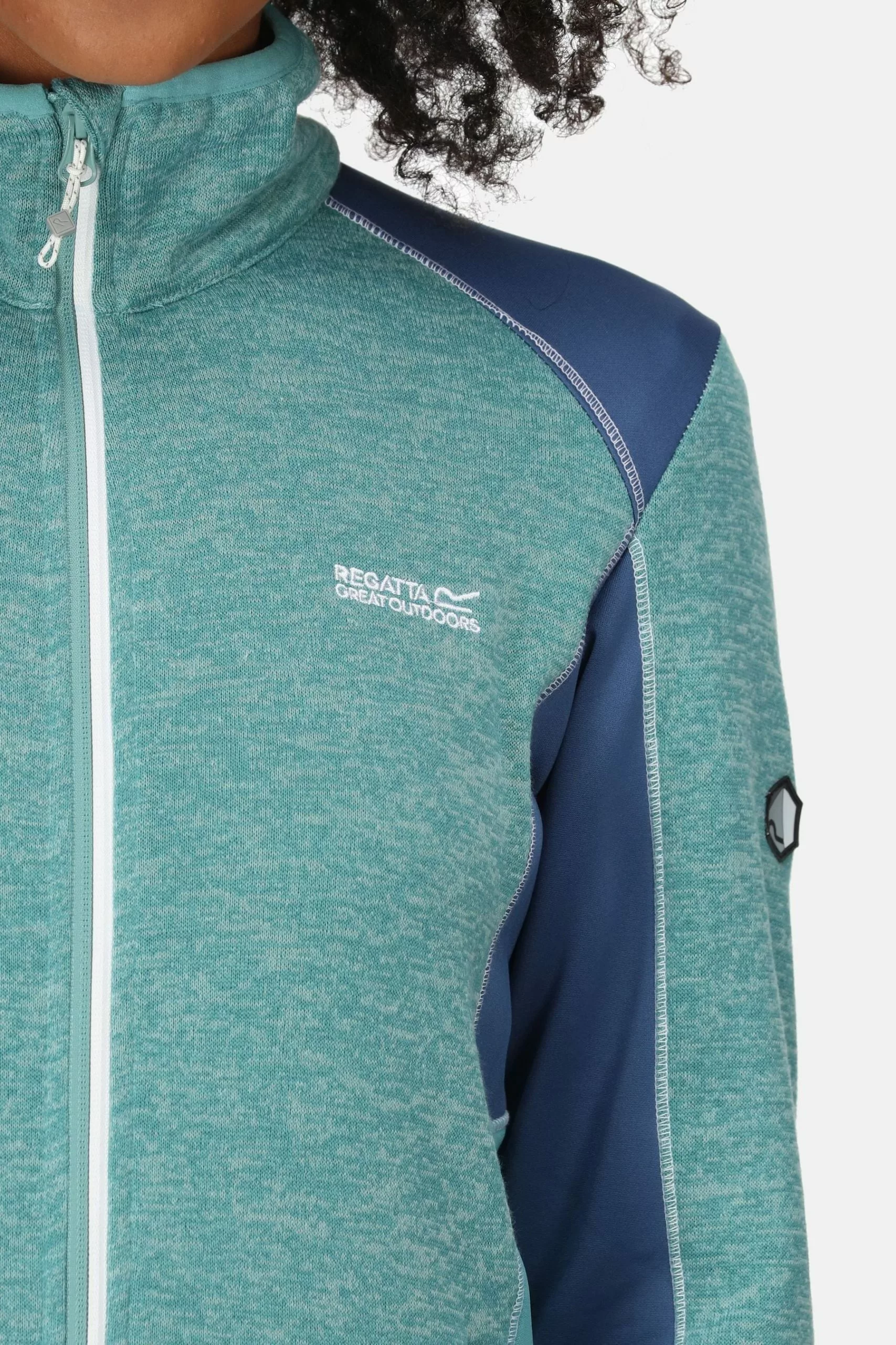 Regatta Blue Lindalla V-Neck Full Zip Fleece 6 Regatta Blue Lindalla V-Neck Full Zip Fleece - Image 4