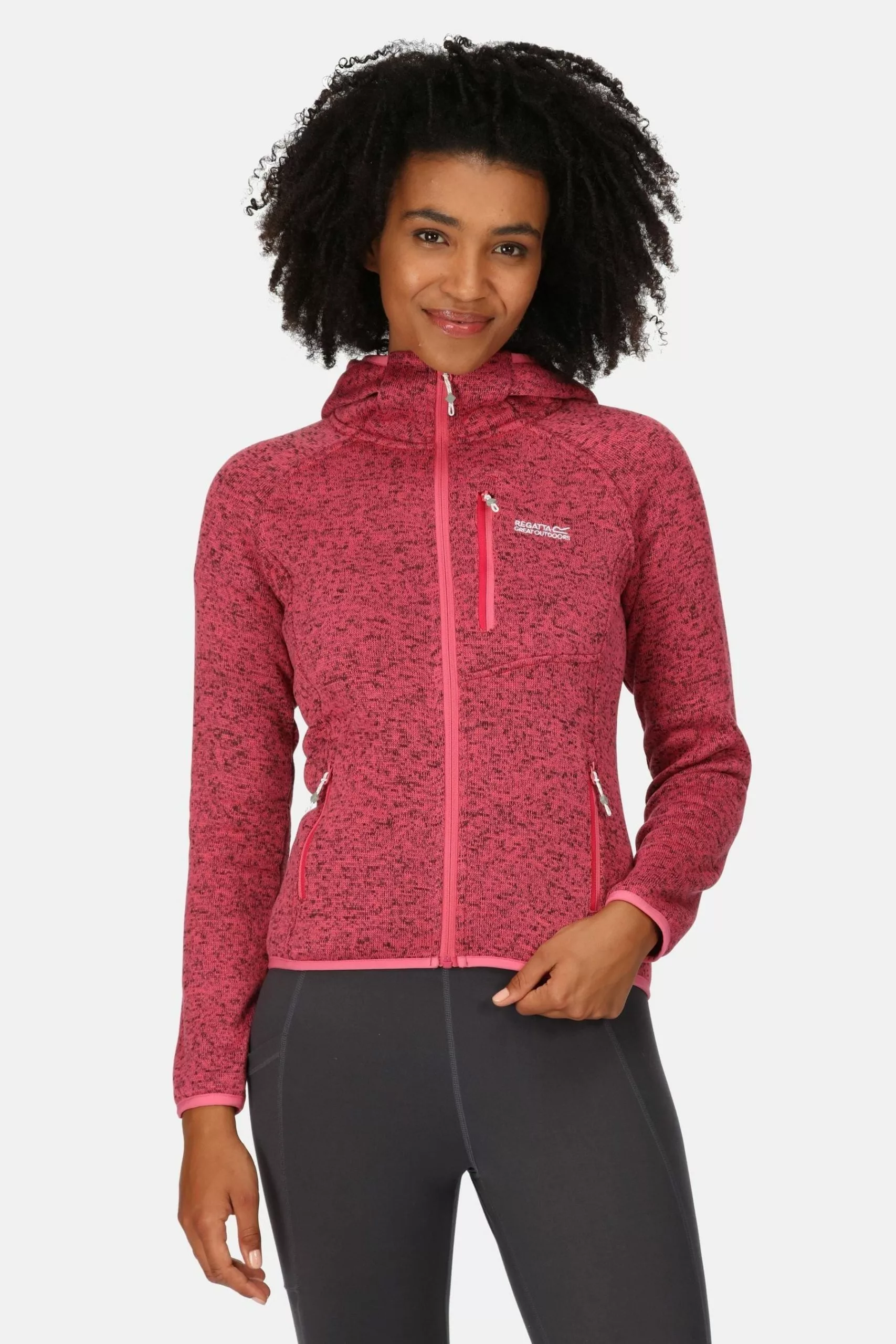 Regatta Womens Pink Newhill Full Zip Hooded Fleece 3 Regatta Womens Pink Newhill Full Zip Hooded Fleece