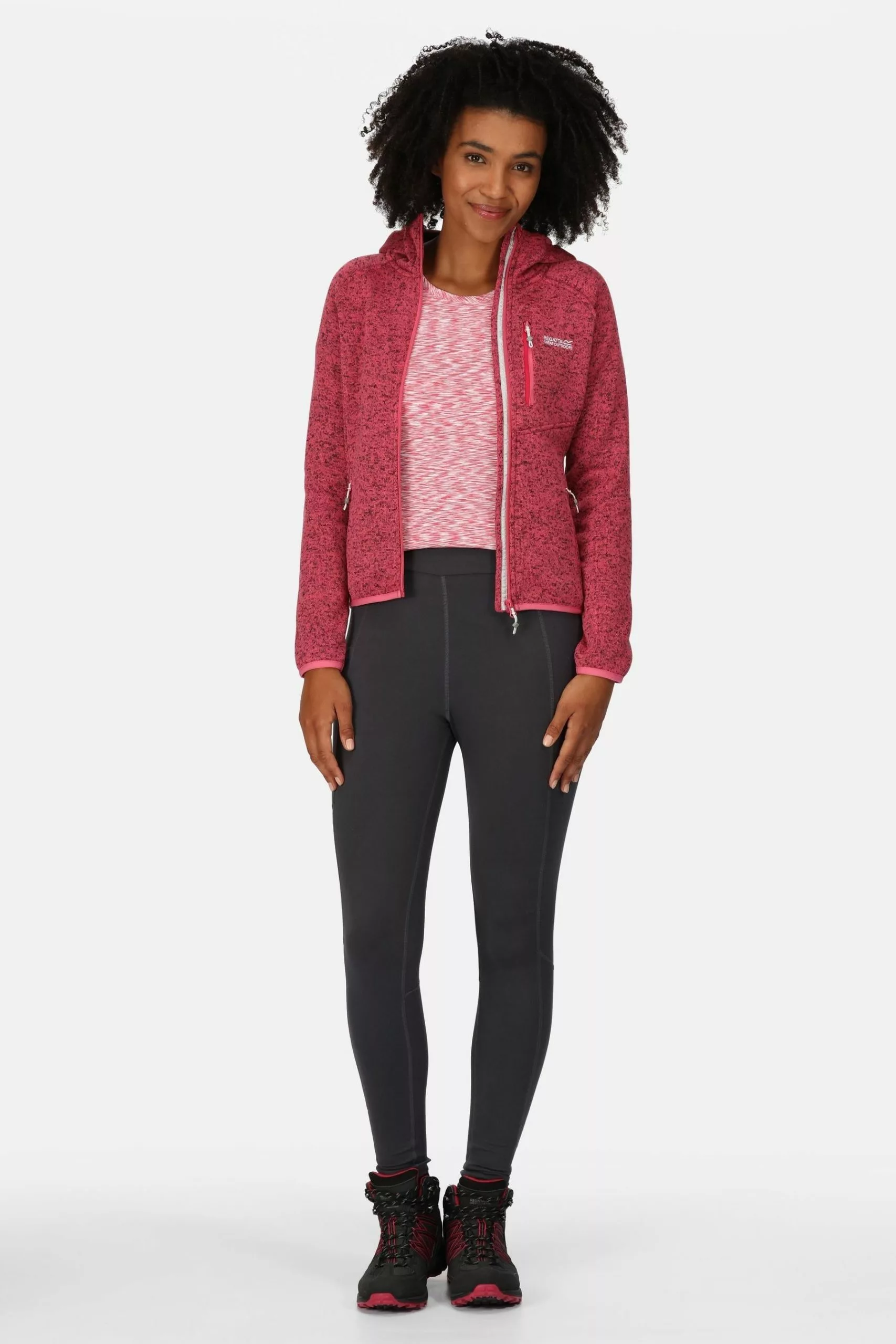 Regatta Womens Pink Newhill Full Zip Hooded Fleece 5 Regatta Womens Pink Newhill Full Zip Hooded Fleece - Image 3