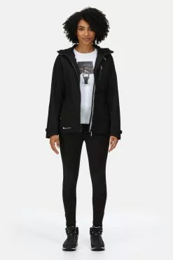 Regatta Women's Black Britedale Waterproof Torch Hooded Jacket -Regatta Shop T45963s4