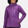 Regatta Women's Purple Britedale Waterproof Torch Hooded Jacket -Regatta Shop U01058s