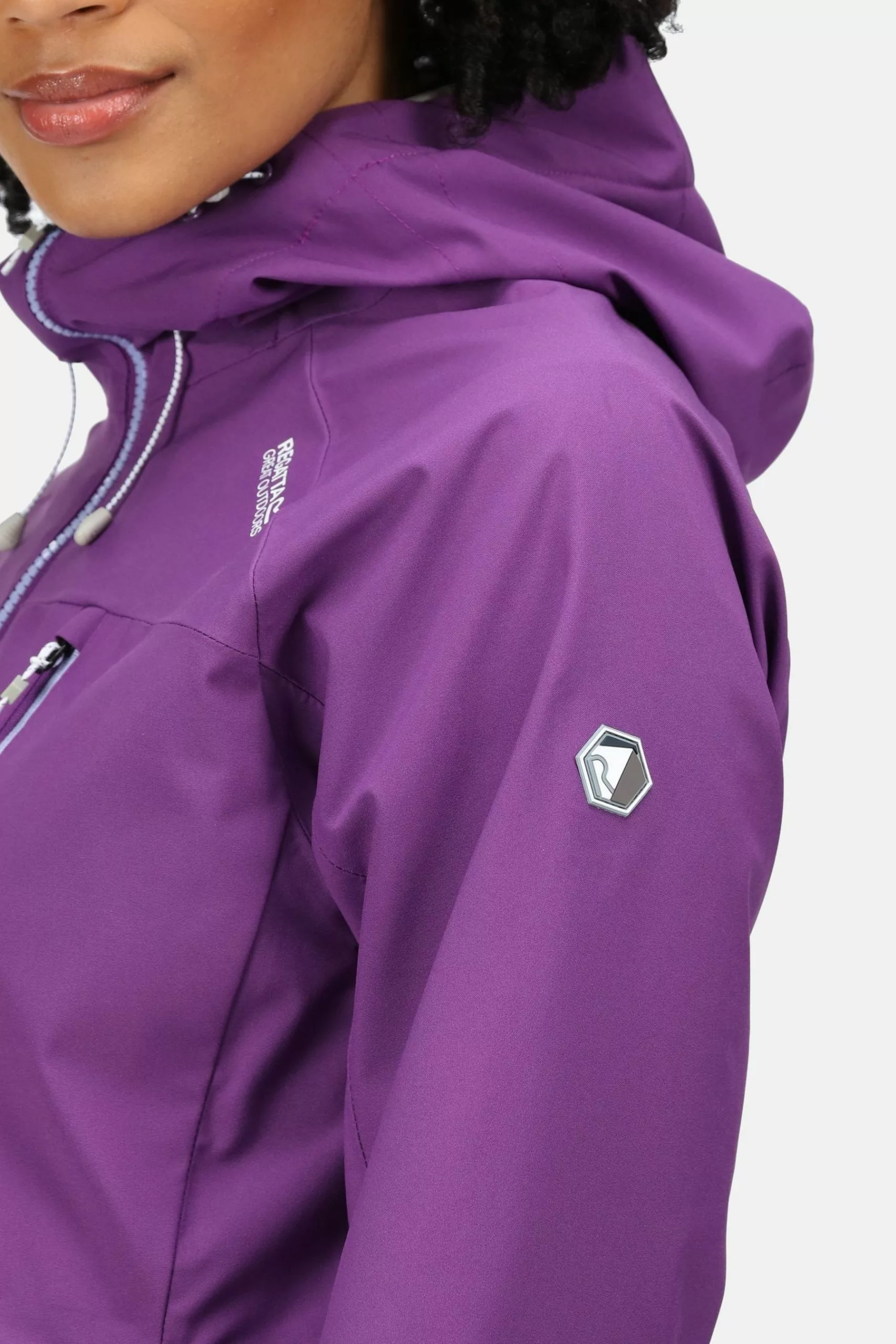 Regatta Women's Purple Britedale Waterproof Torch Hooded Jacket 6 Regatta Women's Purple Britedale Waterproof Torch Hooded Jacket - Image 4